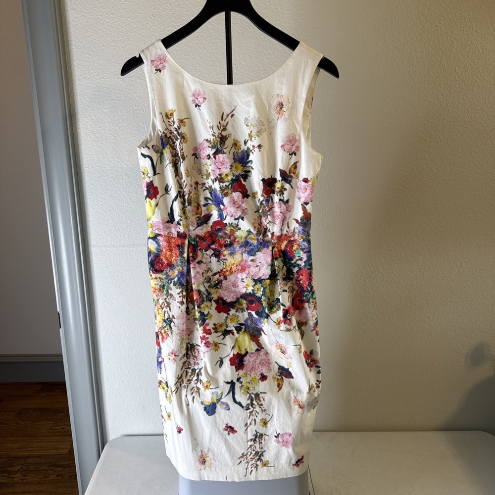Talbots Women's Floral Sleeveless Dress White Floral Patterned Petite Size 8P